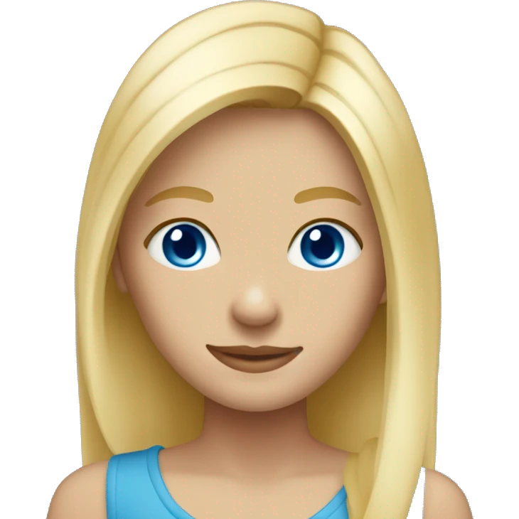 Blonde hair, blue eyes girl Age 13 emoji