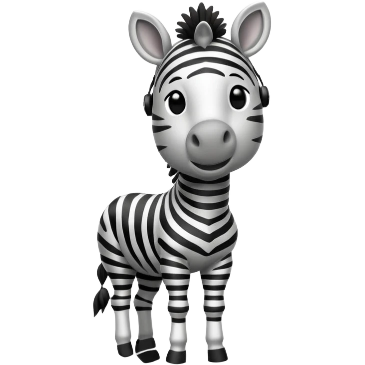 A zebra listening to music emoji