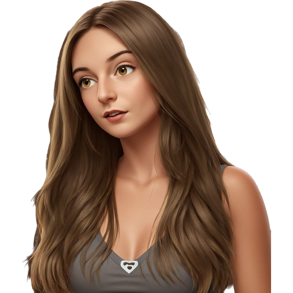realistic portrait of brown-haired girl emoji