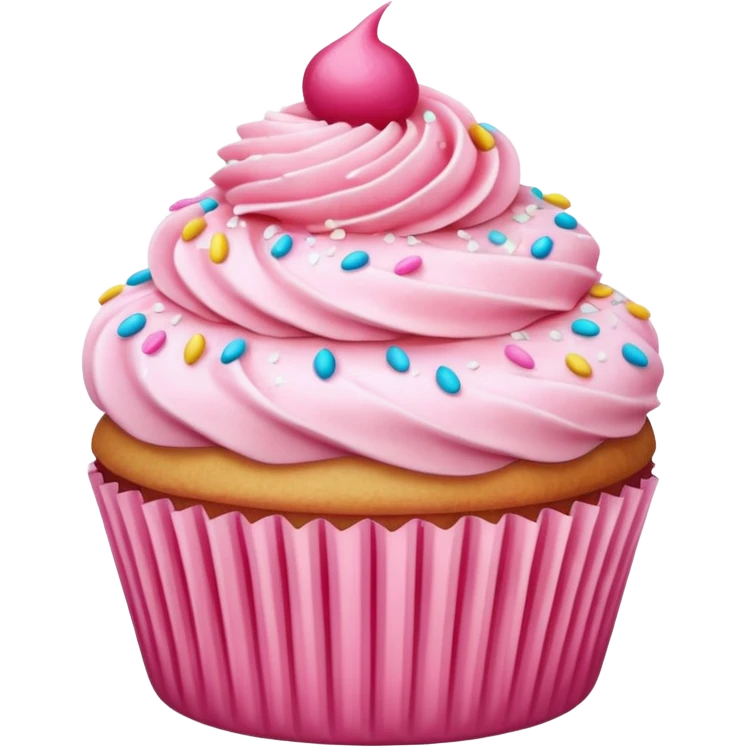 Cupcake with pink icing emoji