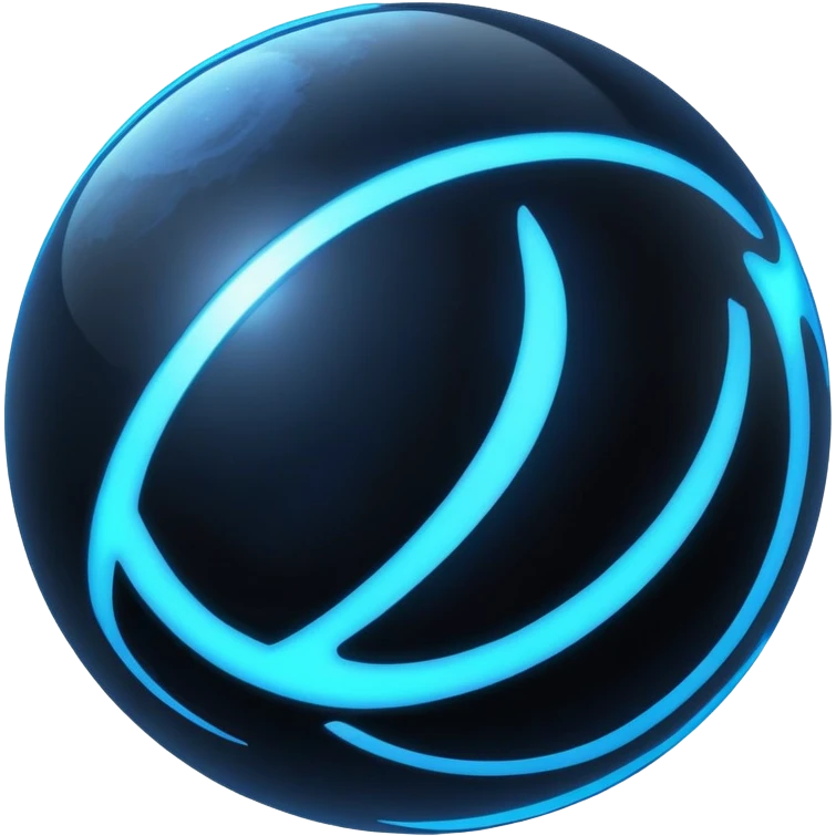 Black and blue futuristic planet emoji