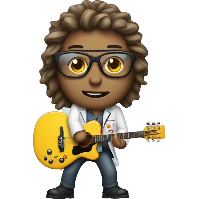 Scientist rocker with guitar emoji