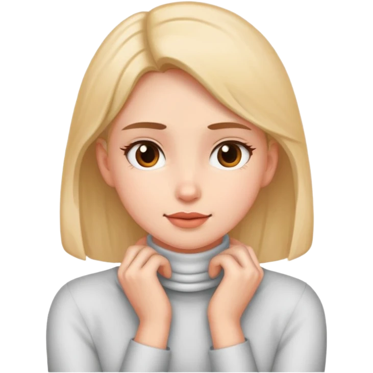 girl putting hands on neck emoji