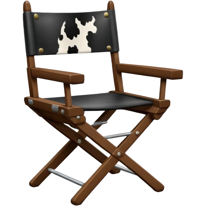 Director's chair from the back with a Friesan cow sitting in it emoji