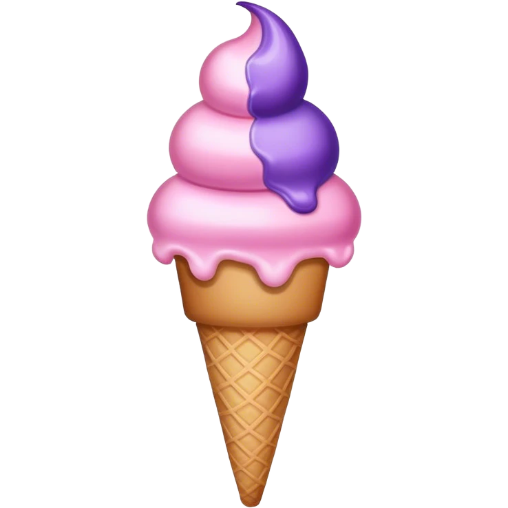 Ice cream light pink and purple emoji