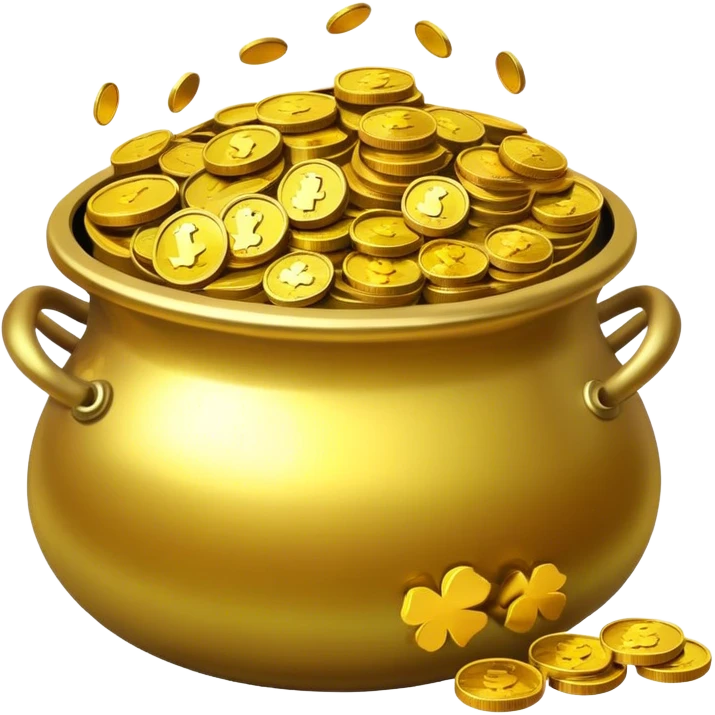 pot of gold with golden coins emoji