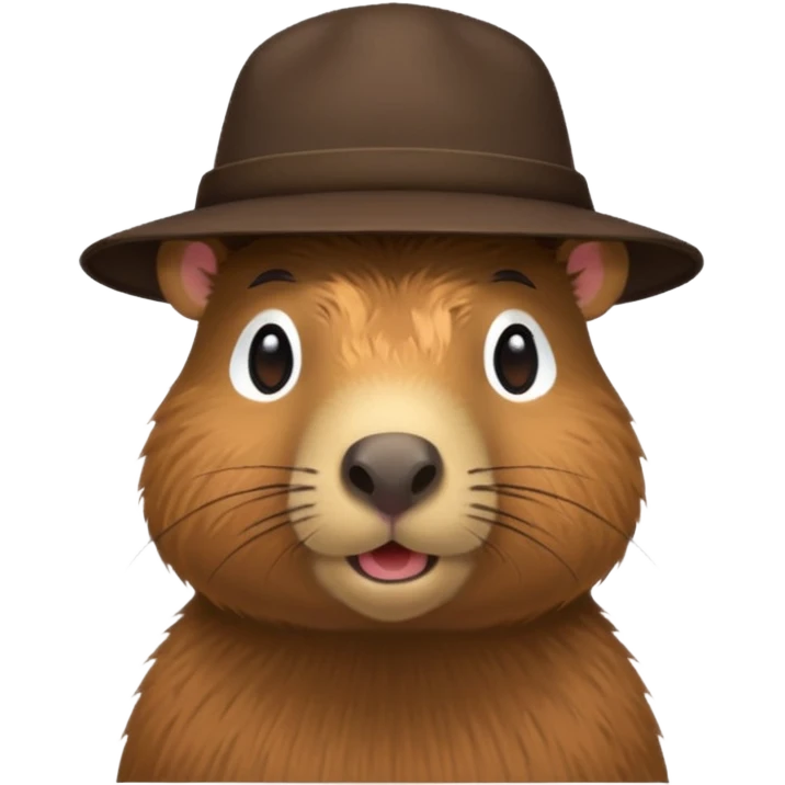 Realistisk Capybara med hat emoji