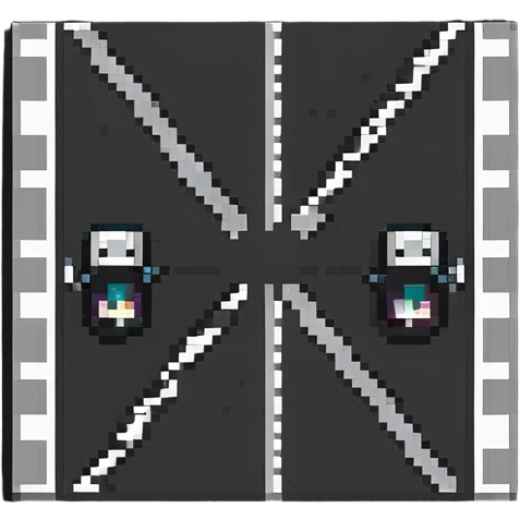 tiny simple road with crosswalk icon, modern colors, minimal details, small size emoji