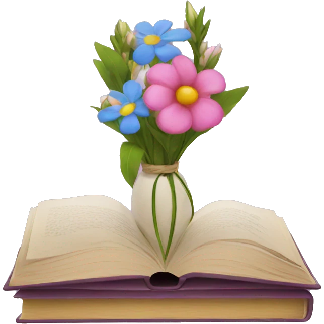 books with flowers  emoji