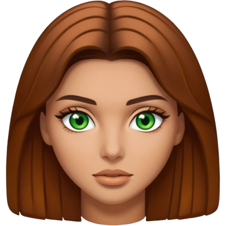 Kendal Jenner with green eyes and brown hair and Carmel skin  emoji