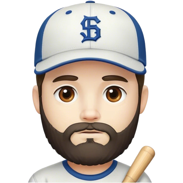 bearded boy in baseball cap white skin emoji