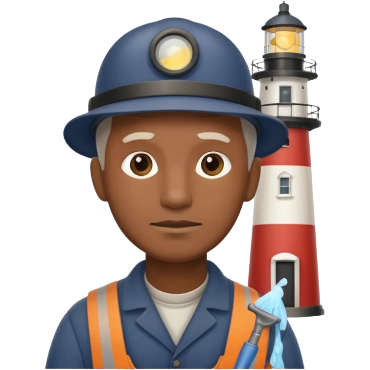 lighthouse Keeper with cleaning lens emoji