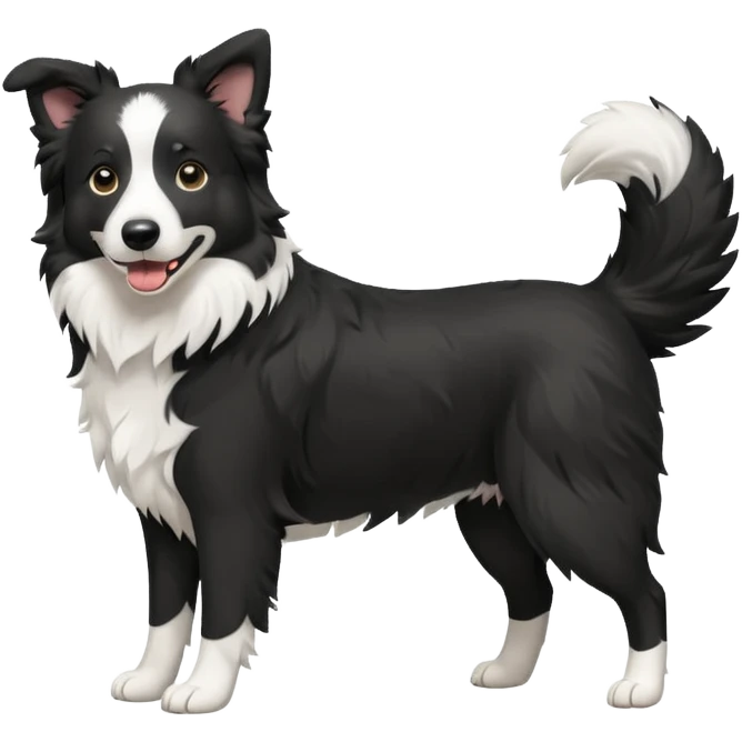 a full body of cute border collie emoji