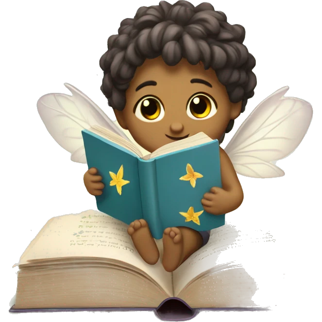 Cute book with fairies  emoji
