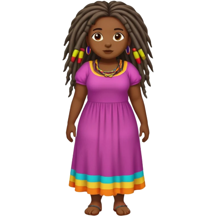 Full body chubby dark skined black girl with long dread locks  emoji