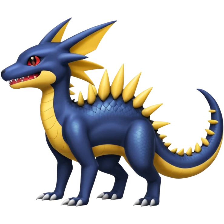 Shiny Garchomp-Umbreon-Quilava-Fakémon-hybrid-creature (full body)  emoji