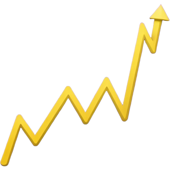 A purple and yellow line chart emoji