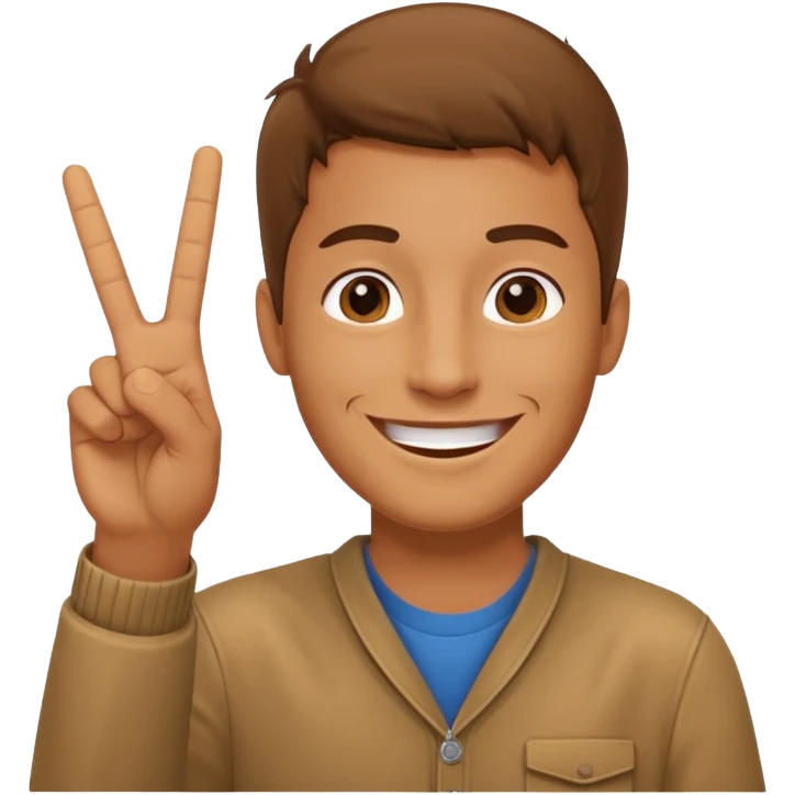 man making a peace sign emoji
