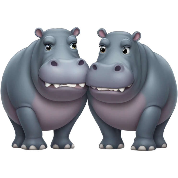 Hippo with his wife  emoji