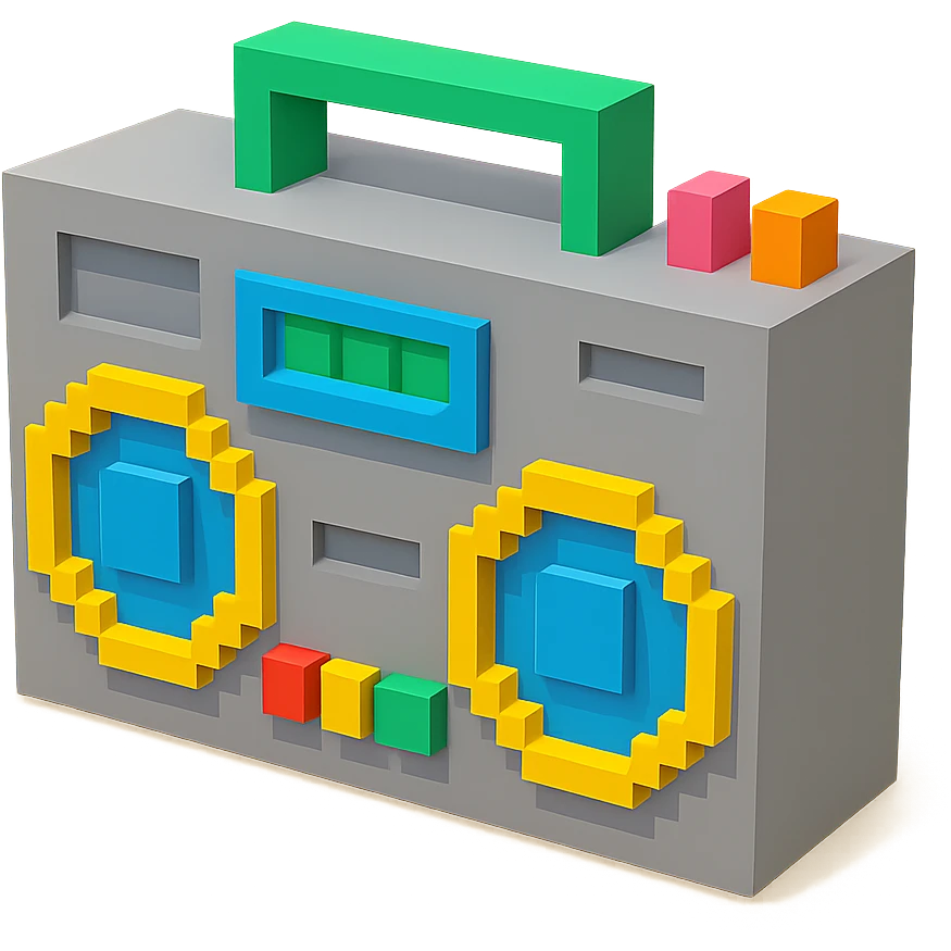gray boombox emoji