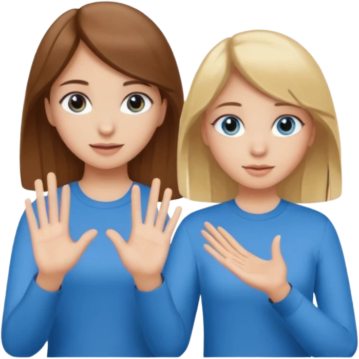 Two girls saying six seven one with brown hair. And doing hand movements  white skin six seven SAYING SIX SEVEN ONE WITH BLOND HAIR blue eyes SAYING 6️⃣ 7️⃣  emoji