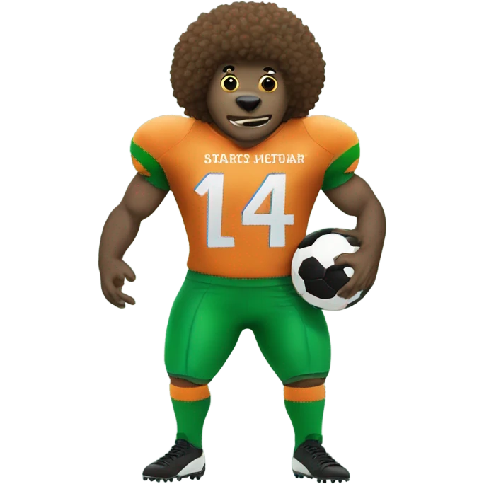 Dinosaur with a Afro in a football kit emoji