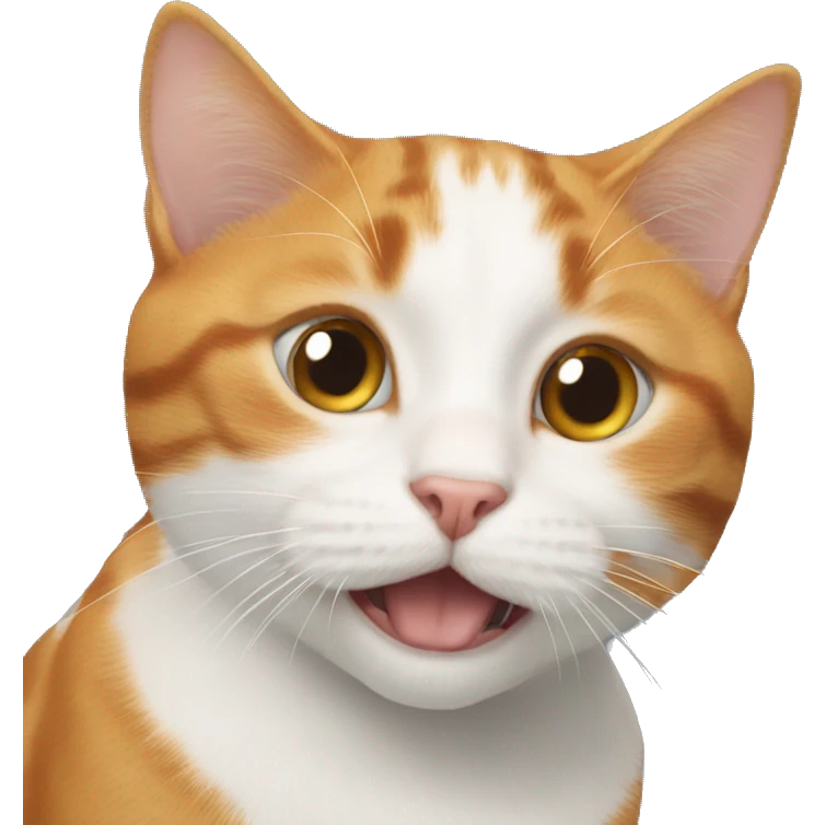 cat the ginger and white flying emoji
