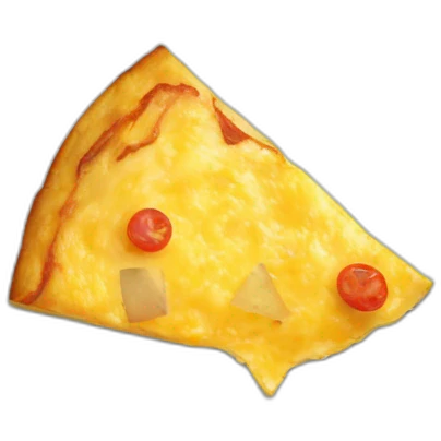 spanish potato omelette in a round form from a top perspective and missing a triangle piece  emoji