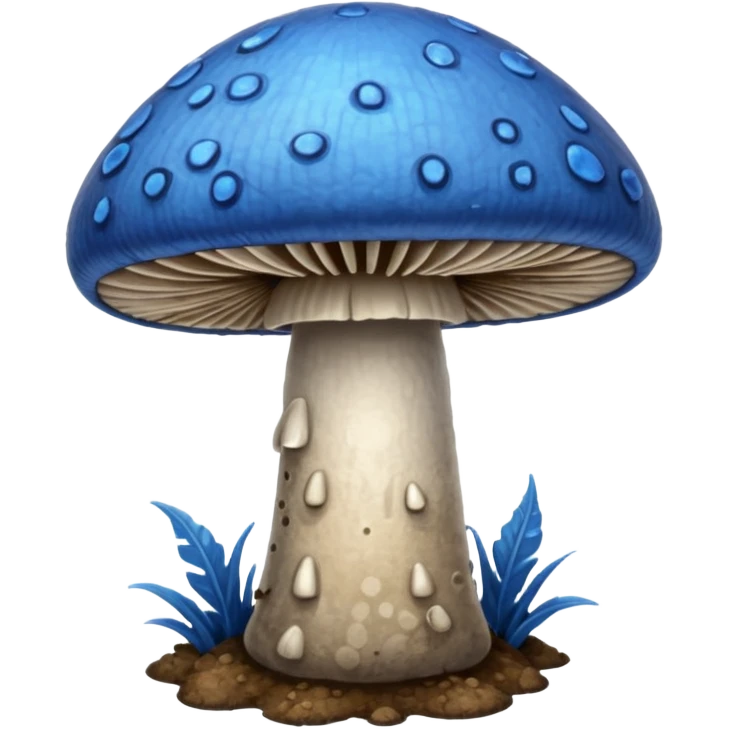 blue magic mushroom with diry emoji