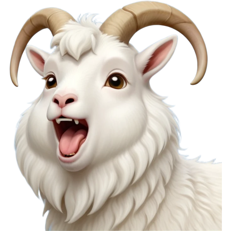 cinematic-cute-yawning-white-goat-portrait-emoji,-head-tilted-slightly-with-a-dramatic,-wide-open-yawn,-showcasing-a-soft,-downy-white-fur-with-delicate-horns-and-gently-drooping-ears,-round-eyes-barely-open-in-drowsy-contentment, emoji