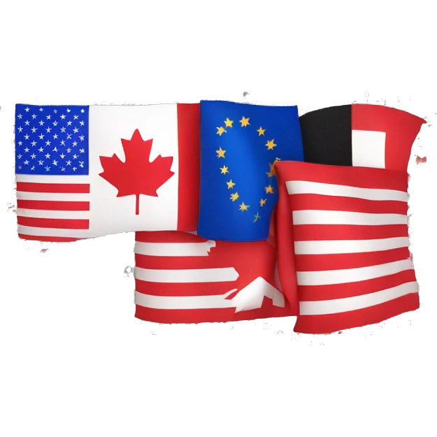 Mix flag Canada, USA,  France, Afghanistan  emoji