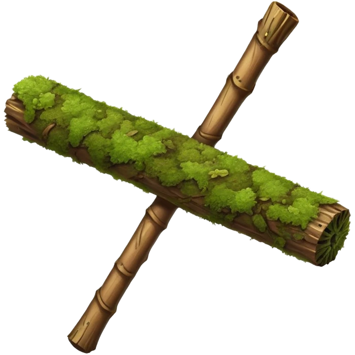 Brown stick with green in it emoji