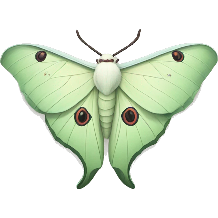 White Luna moth emoji