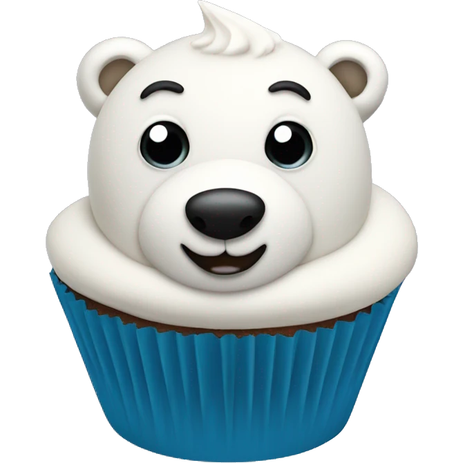 Polar bear cupcake  emoji
