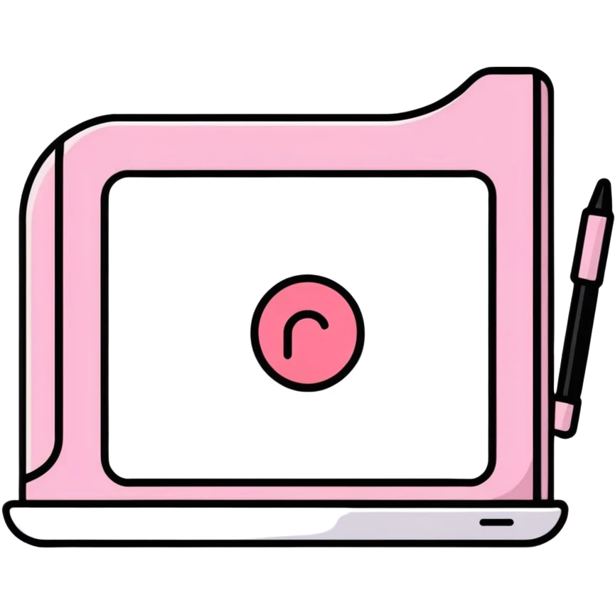 Pink Web browser on a computer emoji