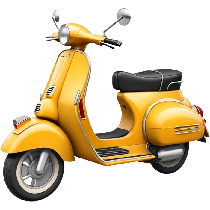 Cinematic Realistic Vespa Scooter Emoji, depicted as a stylish vintage Vespa with sleek retro design and vibrant colors, rendered with crisp textures and dynamic sunlit lighting that captures its iconic Italian charm. emoji