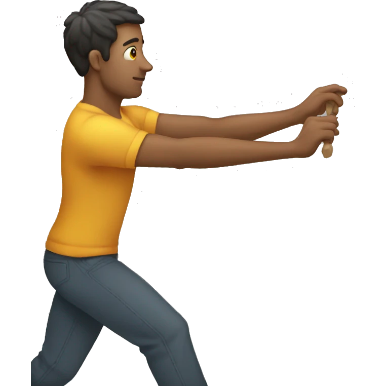 man trying to pull up emoji