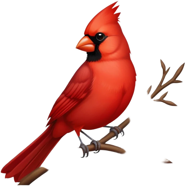 a bright red bird, cardinal emoji