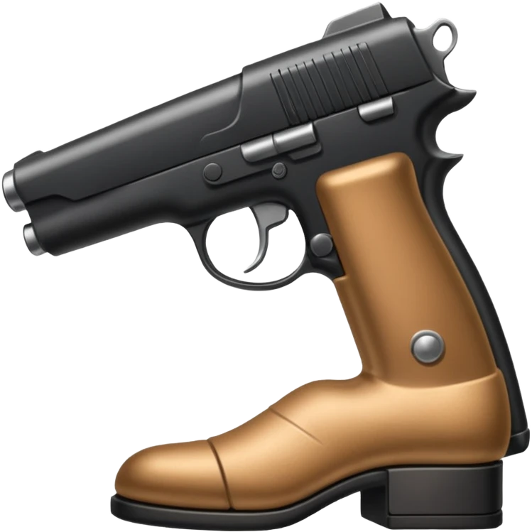 gun at foot emoji