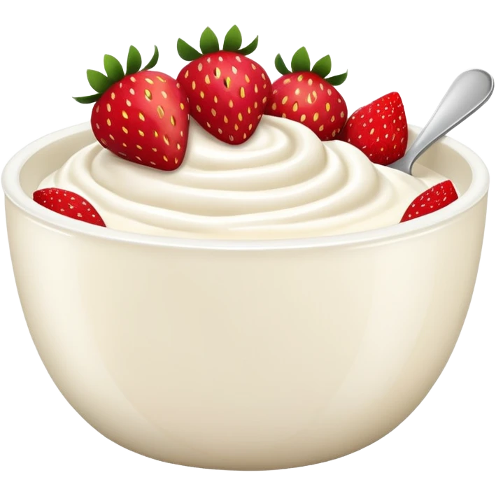 yoghurt bowl with strawberries  emoji