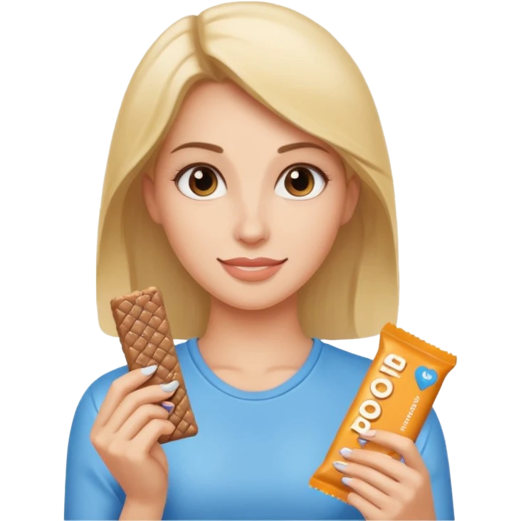 lady holding protein bar emoji