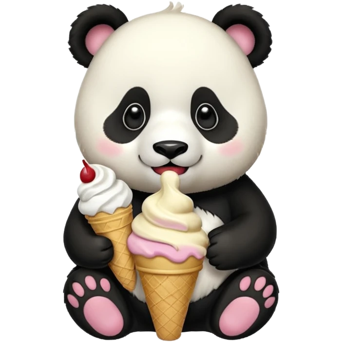 Panda eating ice cream emoji