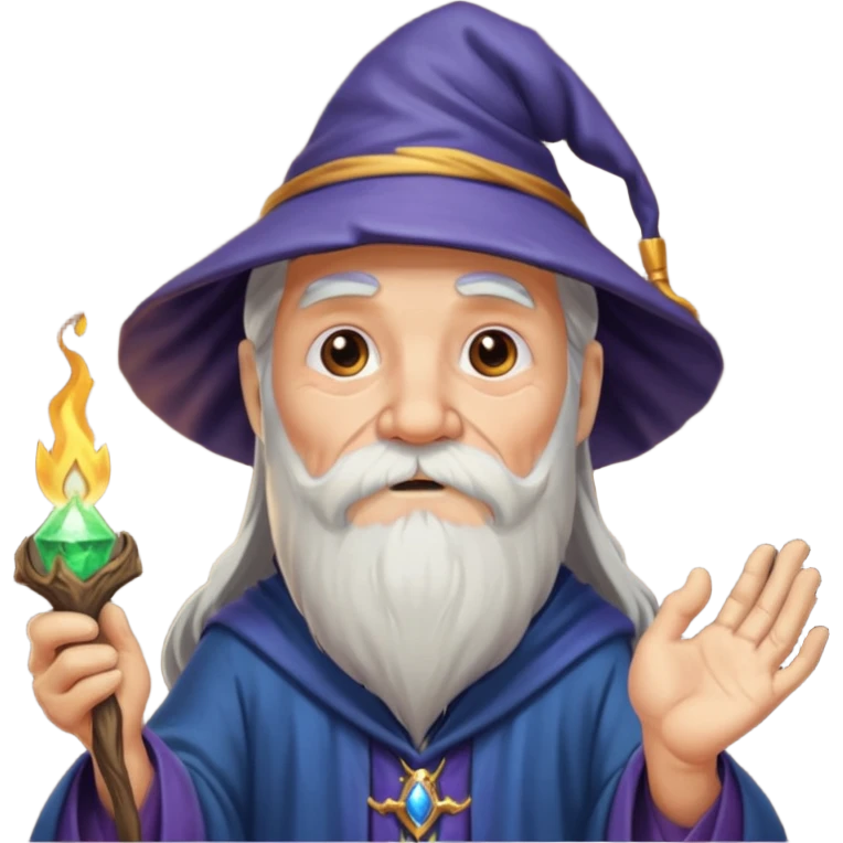 old wizard casting spells emoji