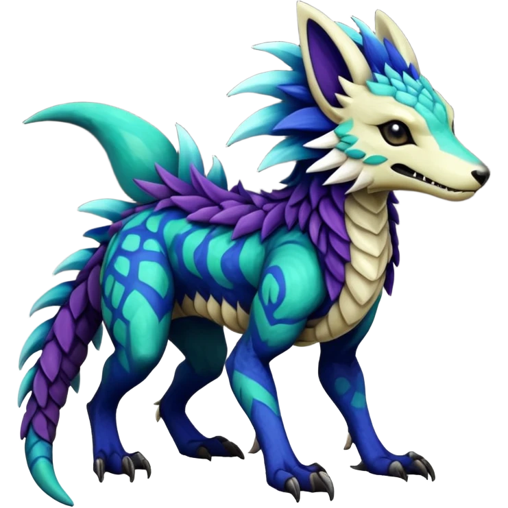 Rare realistic exotic cute epic pretty beautiful handsome gorgeous aesthetic colorful vibrant Vernid-Protogen-Primagen-Wickerbeast-Sergal-Gener-species-Fakemon-hybrid-creature by LiLaiRa, beautiful intricate markings, full body emoji
