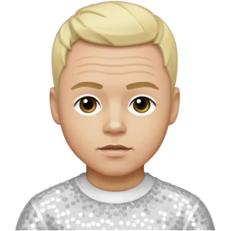 Brian Harvey from East 17 with light skin, blonde hair, white sequin outfit emoji