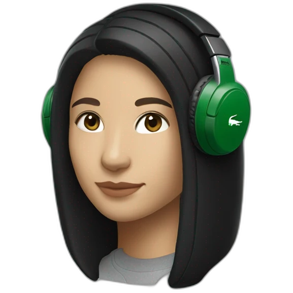 Lacoste headphone latina girl with black lacoste hoodie emoji