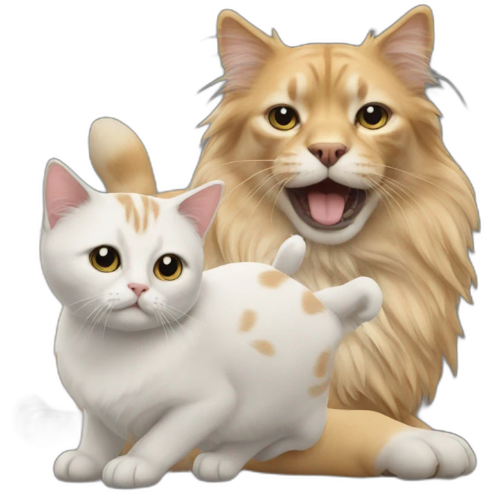 Cat on a dog emoji