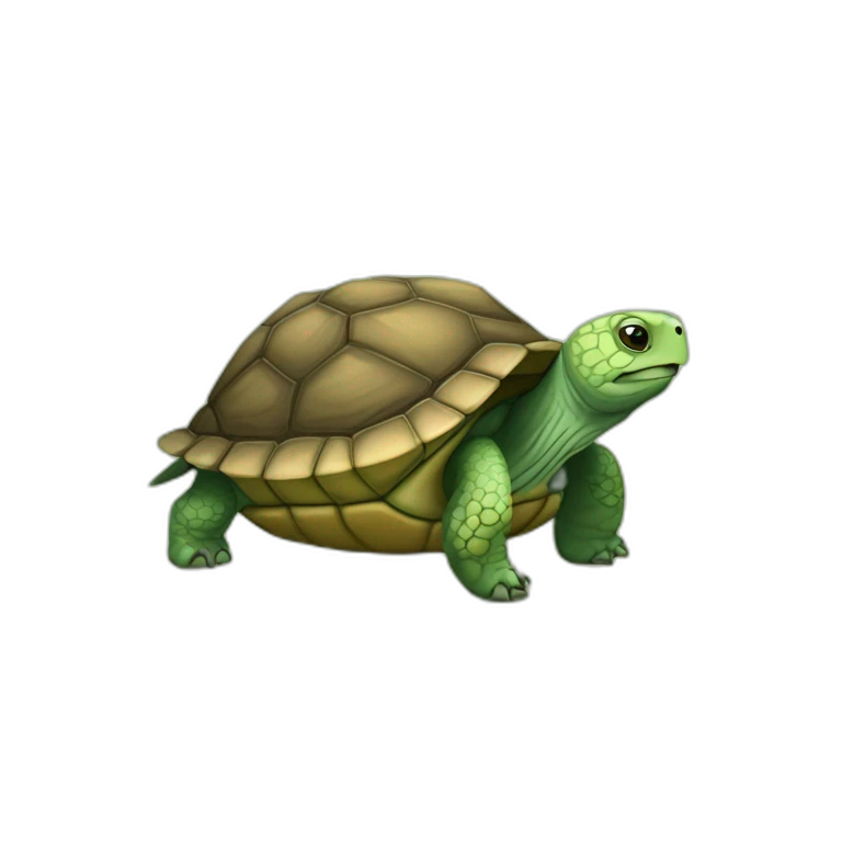 Une tortue sur une tortue emoji