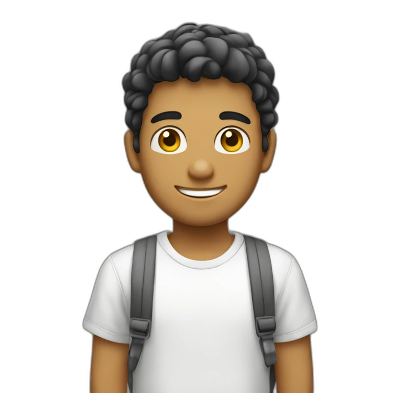 Joven blanco muy atractivo saludando  emoji