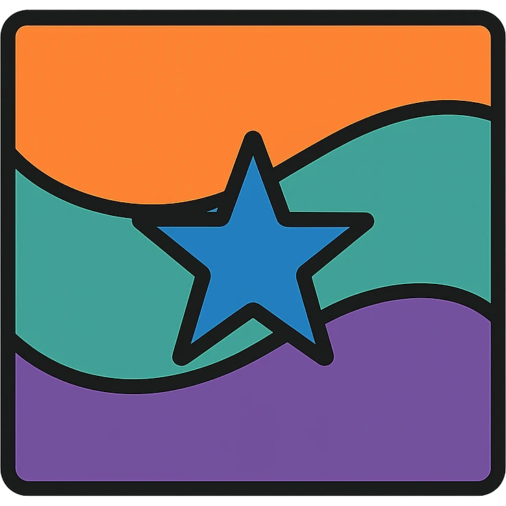 new flag for Syria, featuring abstract art elements and a unique color palette, flat icon style emoji